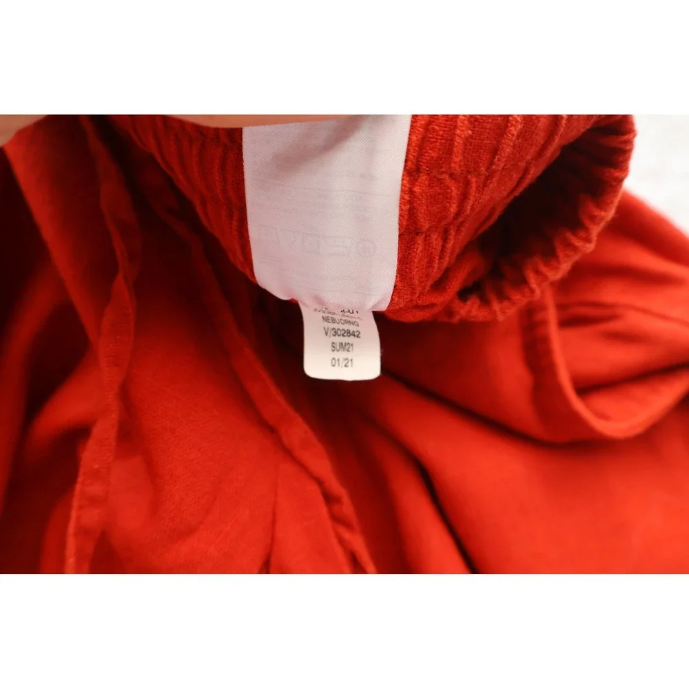 Banana Republic Womens Red Linen Blend Cargo Jogger Pants 745978-01 Small